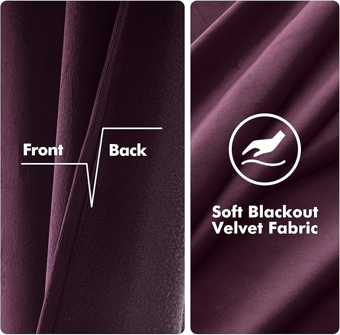 MIULEE Velvet Curtains Purple Orchid 52 x 108 Inch Length Set of 2 | Extra Long - Image 3