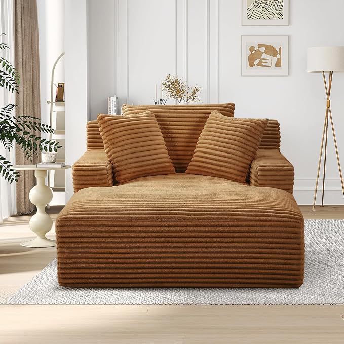 Oversized Chaise Lounge Chair Indoor, Comfy Fluffy Cloud Couch, Modern Deep - Image 8