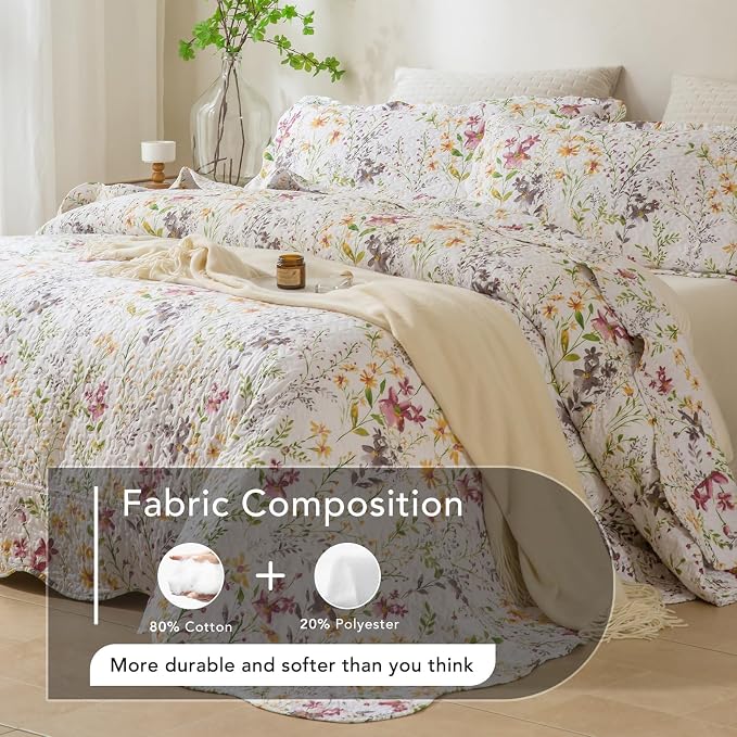 Lady Ann Cal King Bedspread 118x106, Vintage Floral Bedding Ultra Soft Coverlet - Image 3