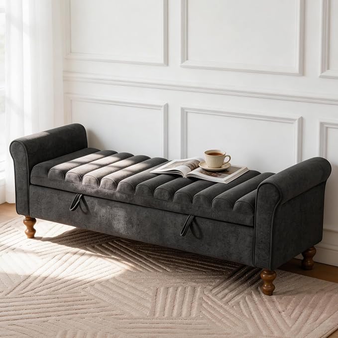 Aoiy & Wifon 65.7" W Large Storage Ottoman Bench, King Size End of Bed Storage by AoiyWifon
