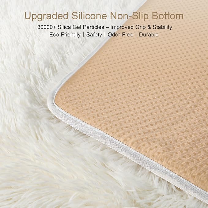 6x9 Thick Cream White Shag Rug for Bedroom, Soft Plush Fluffy Carpet | Ivory - Image 4