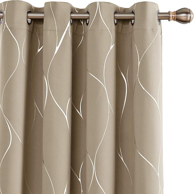 Deconovo Curtains for Living Room, Pattern Blackout Curtains 84 Inches Long | by Unknown