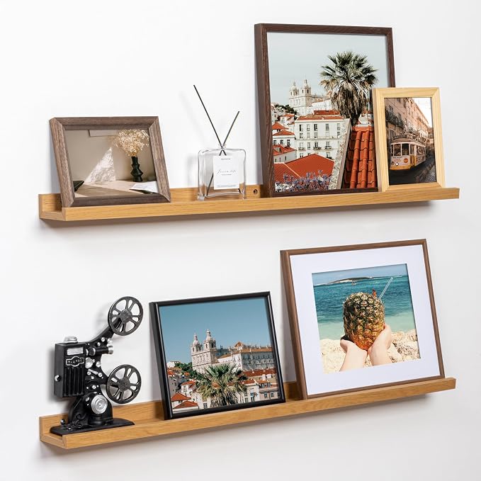 Fun Memories Picture Ledge Shelf, 32 Inch Floating Shelves Set of 2, Large by FunMemories