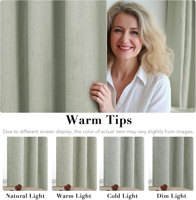 H.VERSAILTEX Linen Blackout Curtains 72 Inches Long 100% Absolutely Blackout - Image 5