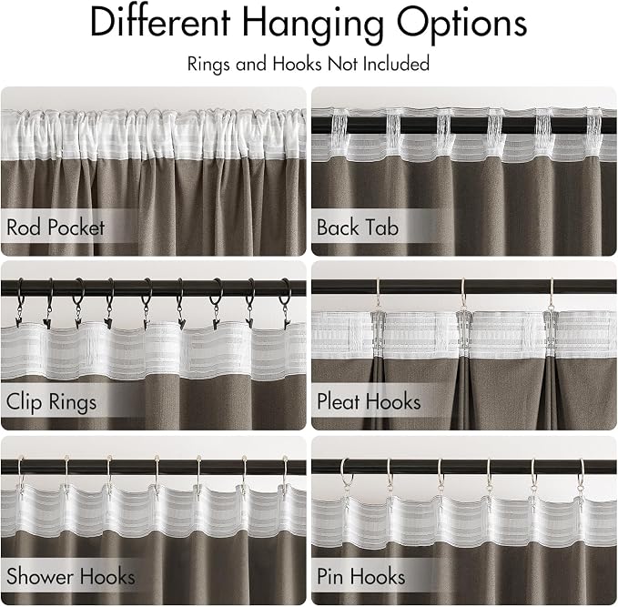 MIULEE Taupe Velvet Pinch Pleat Blackout Curtains W52 X L84 Inches | 2 Panels - Image 3
