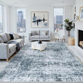 9x12 Area Rug for Living Room Bedroom: Non-Slip Modern Light Slate Blue | by Oriannal
