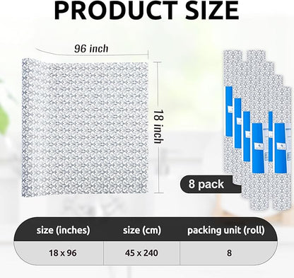 RAY STAR 18X96 Inch Shelf Liner for Kitchen Cabinets, Non-Adhesive Cabinet Liner Washable, PVC Drawer Liner for Dresser Non-Slip Bathroom (Black Floral)(8 Roll)