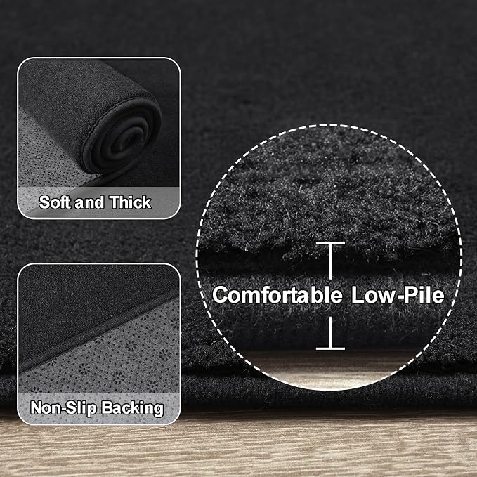 Black Round Area Rugs 6ft Circle Rugs - Image 3