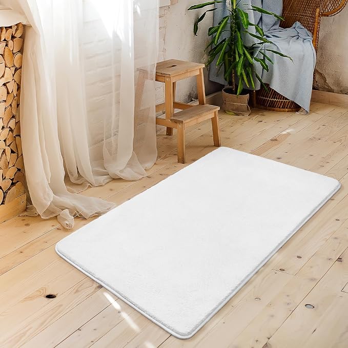 Modern Washable Runner Rugs, 2x3 Feet White Bedroom Runner Rug | Small Area Rugs - Image 6