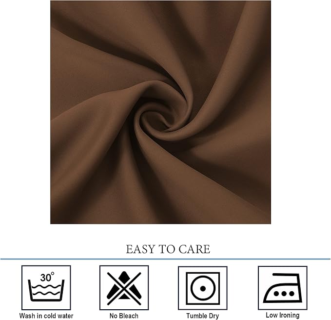 Diraysid Chocolate Brown Grommet Blackout Curtains - Image 5