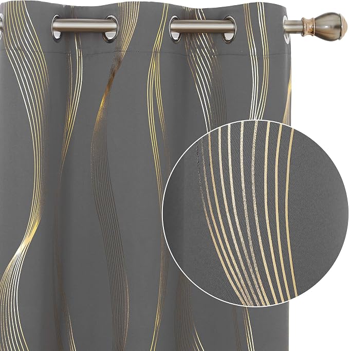 Deconovo Curtains for Living Room, Pattern Blackout Curtains 84 Inches Long | by Unknown