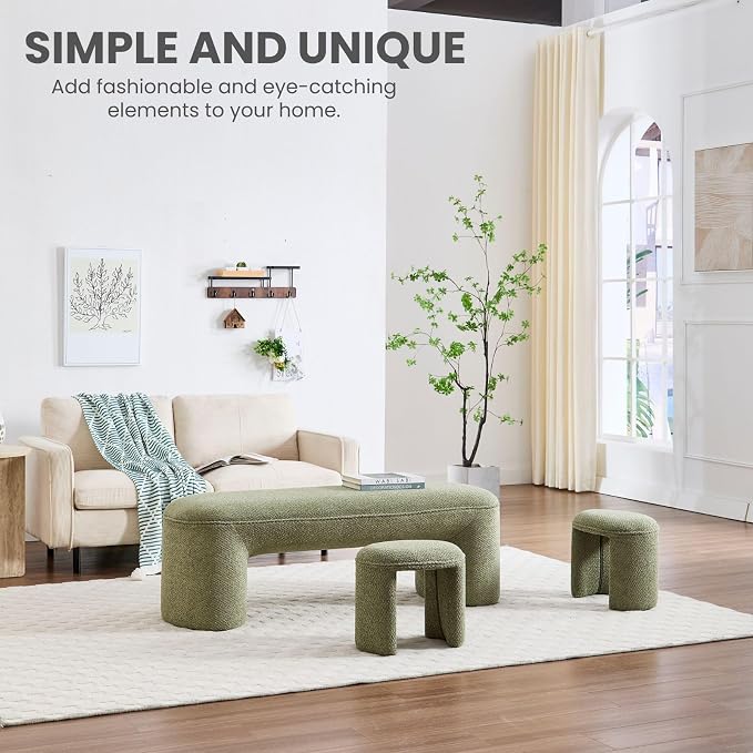 53" Chenille End of Bed Bench Set - Image 7
