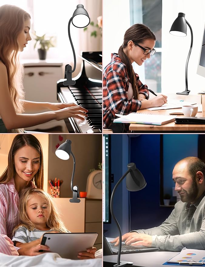 BOHON Desk Lamp 5 Color Modes 10 Brightness Dimmer Reading Light Black | 10W 38 - Image 6