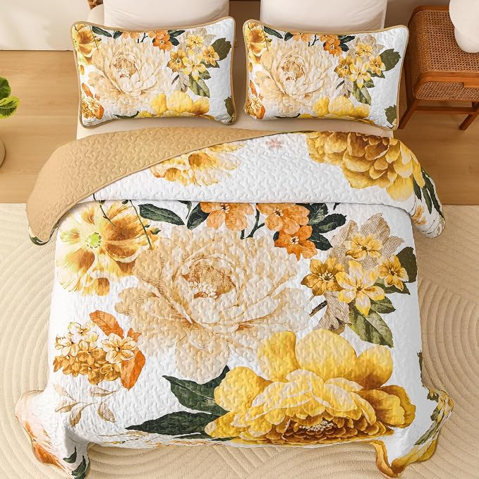 WONGS BEDDING Quilt Queen Size, Soft Microfiber Lightweight Farmhouse Bed Cover - Image 3