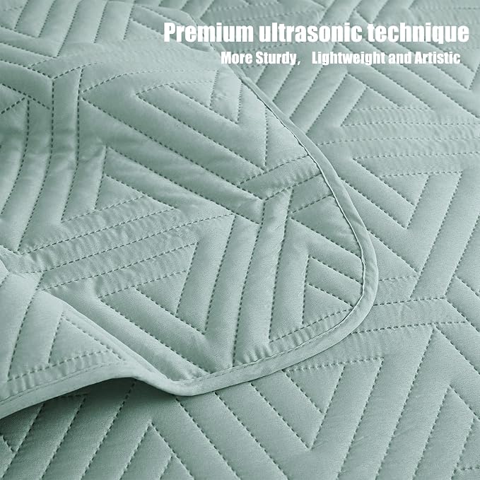 Whale Flotilla Soft Geometric Cal King Quilt Set - Image 8