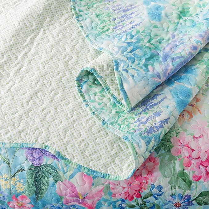 Floral Quilt King Quilt Bedding Set, Ultra Soft & Fade Resistant King Size - Image 5