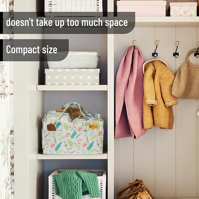 Mr. Pen- Baby Diaper Caddy Organizer, Blooming Palette | Nursery Storage Bin - Image 5