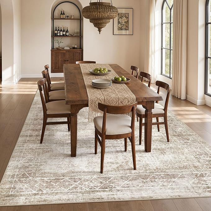 cotiled Boho 10x12 Area Rug for Living Room: Large Moroccan Washable Rug | - Image 5