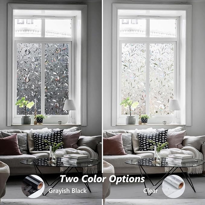 Kromapolis Window Privacy Film, Stained Glass, Non-Adhesive Renter-Friendly - Image 5