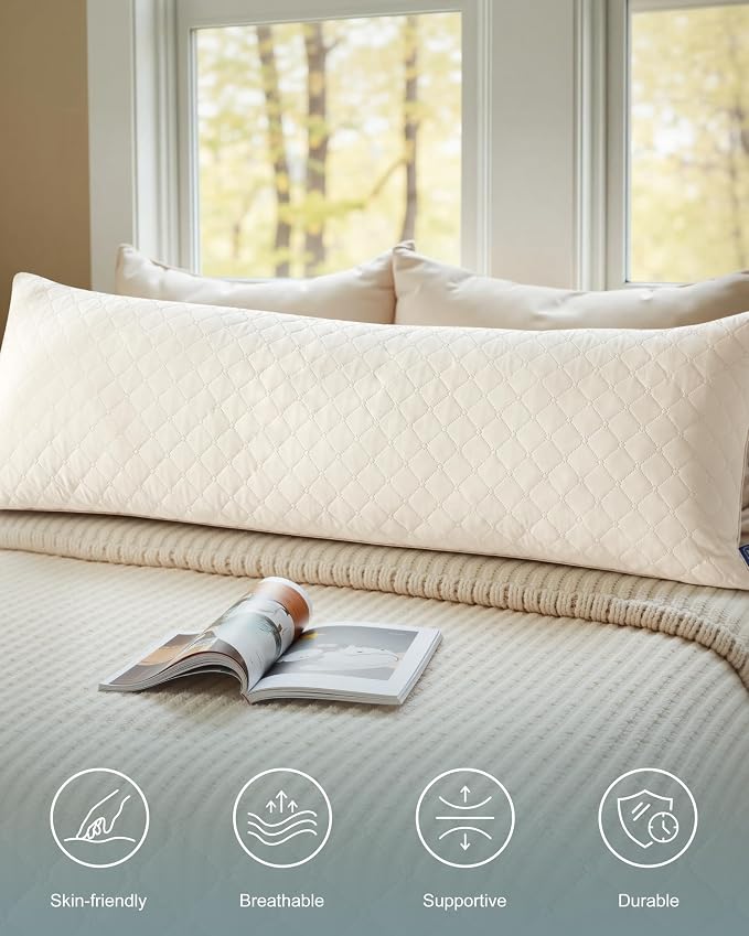 YZ HOME Long Body Pillow for Adults, Firm Body Pillow Shredded Memory Foam | - Image 2