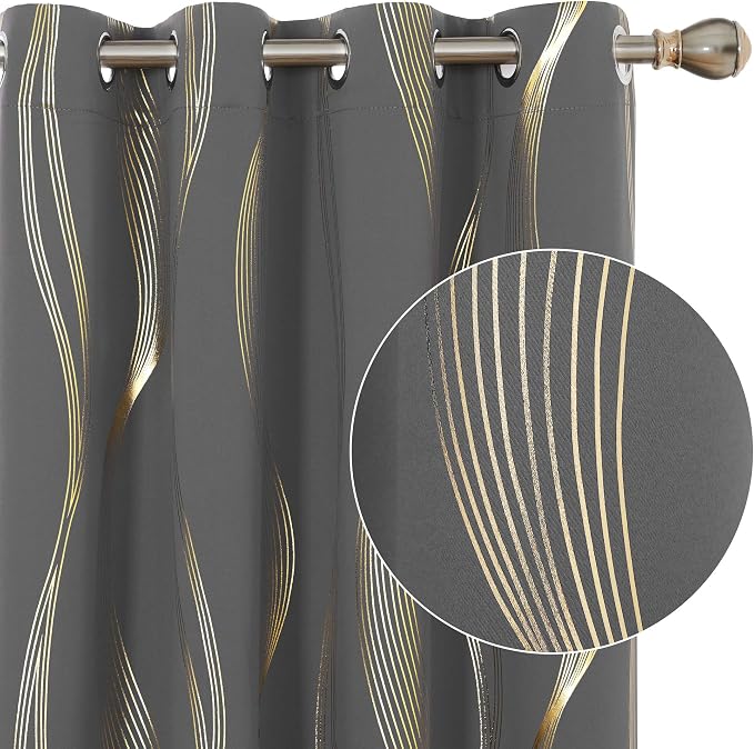 Deconovo Curtains for Living Room, Pattern Blackout Curtains 45 Inches Long | by Unknown