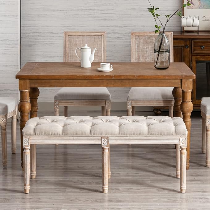 chairus Fabric Upholstered Dining Bench - Image 3