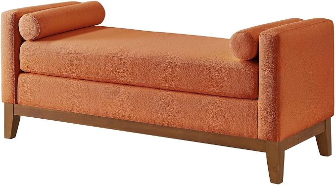 51” Bed Ottoman Bench for Bedroom, Boucle Upholstered End of The Bed Bench - Image 4