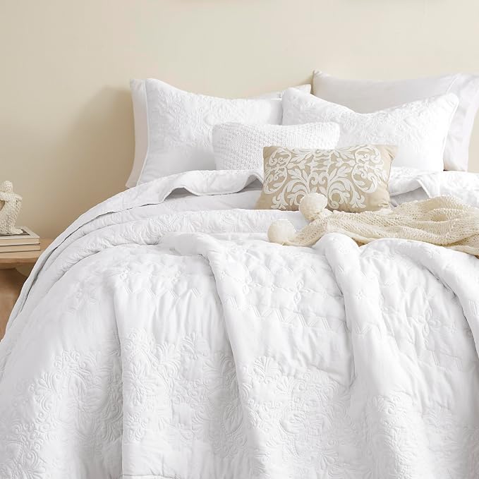 B2EVER Boho White Quilt Twin Size Bedding Sets - Image 3