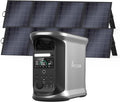 AMPACE Andes 1500 Power Station with 2×200W Solar Panel, 2400W/1462Wh Solar Generator with 3 AC Outlets, AC 1800W Fast Charging, APP Control Battery Backup for Home, Camping & RVs