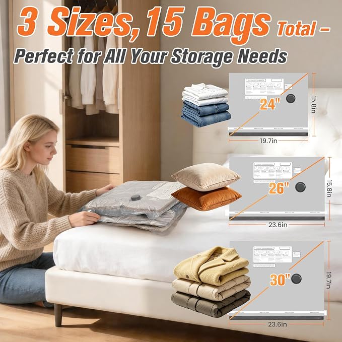 18 Pack Vacuum Storage Bags for Travel - Image 5