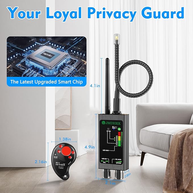 JMDHKK M8000 Hidden Camera Detector, Bug Detector,Camera Finder, Signal Detector for Hotels, Travels, Vehicles, Offices, Public Fitting Rooms (Black)
