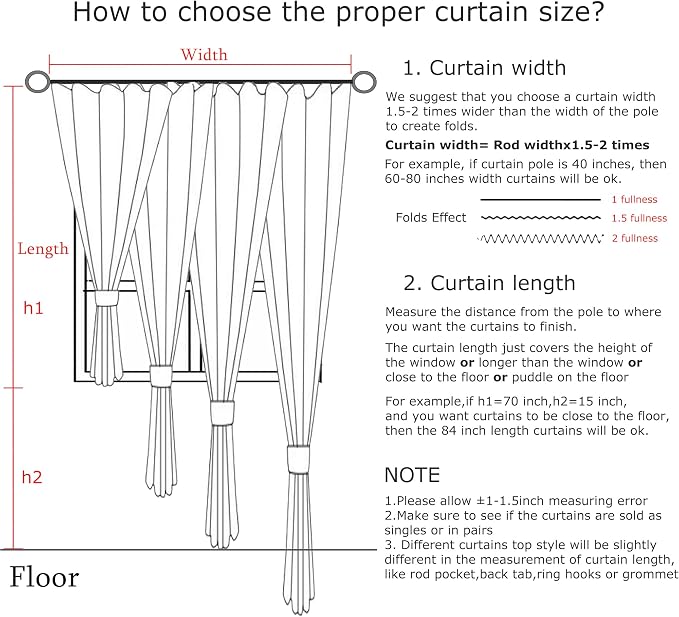 Vision Home White Pinch Pleated Full Blackout Curtains Thermal Insulated Window - Image 2