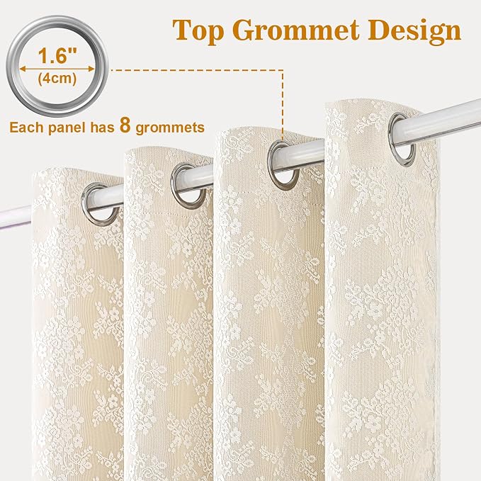 Yinhua Blackout Curtains for Bedroom Double Layer Beige Curtains for Living - Image 5