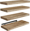 Amada Floating Shelves for Wall, Paulownia Wood, Light Brown | Wall Shelves by AMADAHOMEFURNISHING