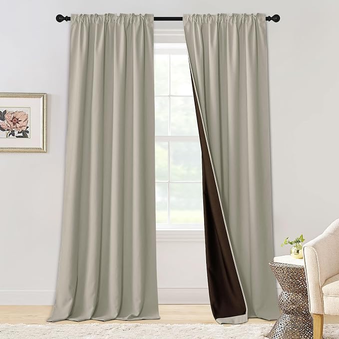 NICETOWN Chenille Velvet Curtains 96 inches Length 2 Panels - Image 2