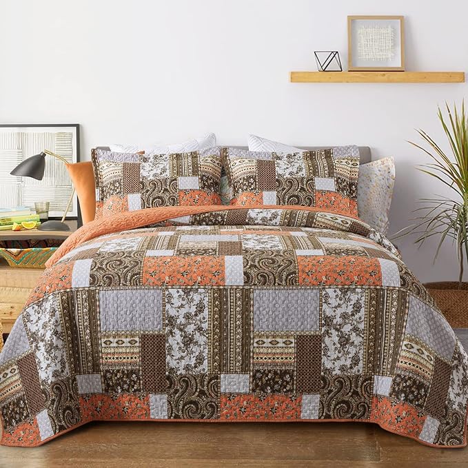 VAPUTAR Quilts Queen Size Fall, 100% Cotton Face Quilted Bedspread Coverlet | by VAPUTAR