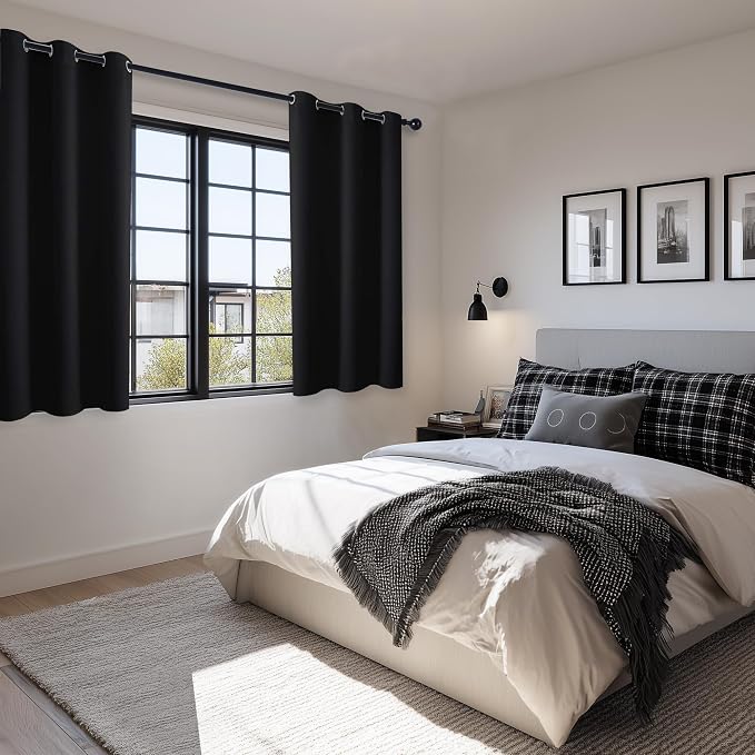 Blackout Curtains for Bedroom, 2 Drape Panels, 42 x 54 Inch | Light Blocking & - Image 6