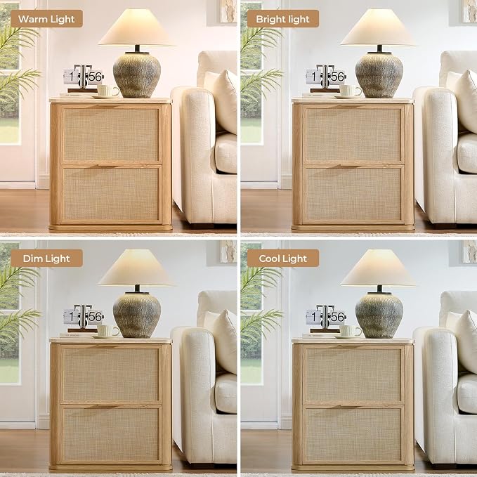 Night Stand, 23.11" W Rattan Nightstand - Image 7
