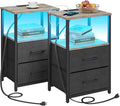 TUTOTAK Nightstands Set of 2, LED End Table by ChoosetutotakFurnitureBuildYourCozyHome