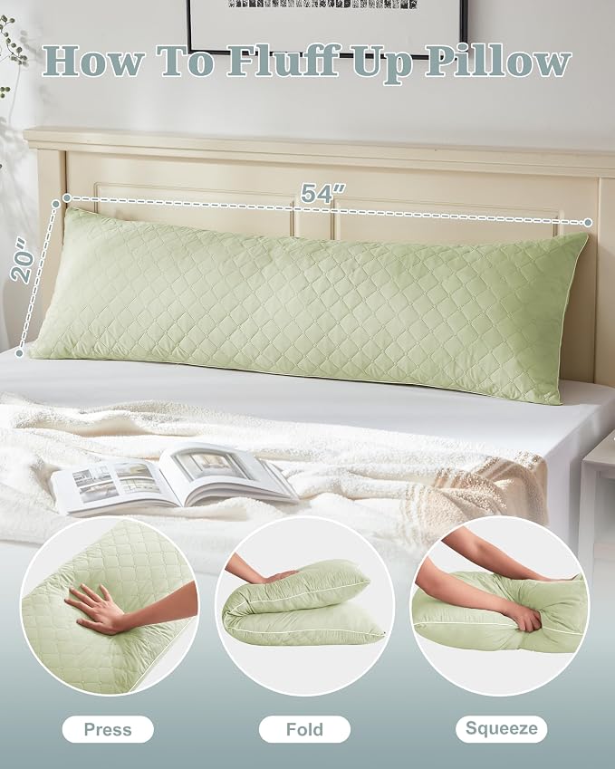 YZ HOME Long Body Pillow for Adults, Firm Body Pillow Shredded Memory Foam | - Image 7