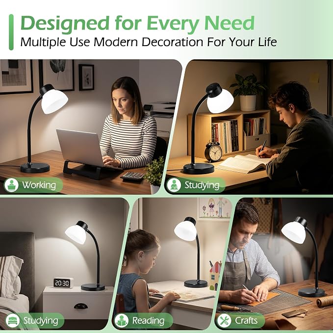 Desk Lamps for Home Office, Small LED Reading Lamp, 5000K Eye-Care Desk Light | - Image 6