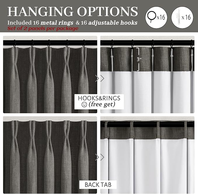 Pinch Pleated Blackout Curtains 90 Inches Long - Image 8