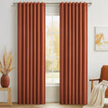 Fall Burnt Orange Curtains Blackout 90 Inches Long 2 Panels Set, Terracotta by QJMYDECO