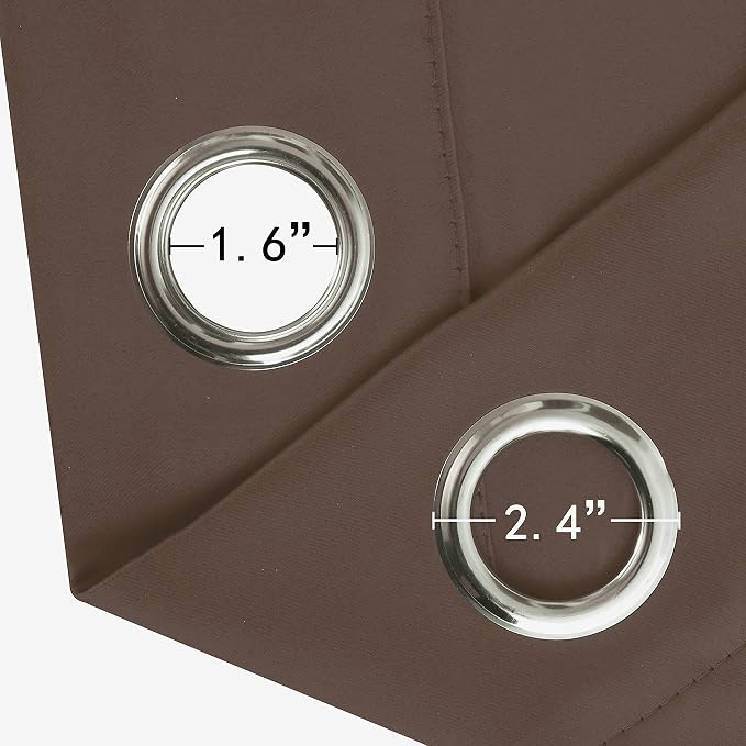 Chocolate Brown Thermal Blackout Curtains/42 x 72 Inch/Set of 2 Panels Room - Image 6