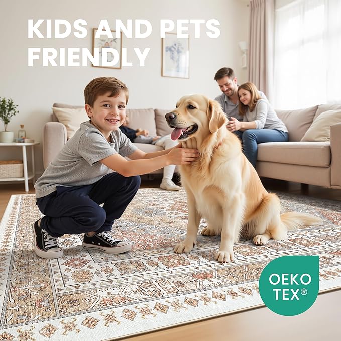 zesthome Washable Runner Rug 2.5x8 - Stain Resistant Entryway Rugs, Ultra-Thin Kitchen Rug, Anti Slip Backing Runner Rugs for Entrance Laundry Room Indoor Hallway (Orange,2.5'x8')