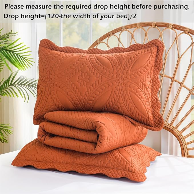 Cmfshape Oversize King Size Bedspread 120"x120", 3 Piece California King Quilt - Image 5