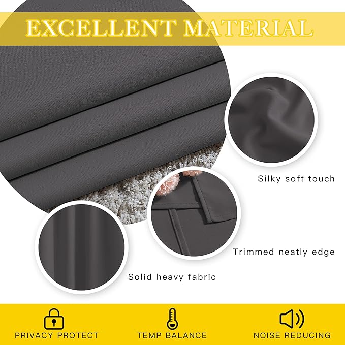 NICETOWN Blackout Sliding Glass Door Curtain 90 inches Long, Grommet Thermal - Image 5
