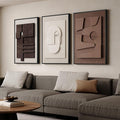 Large 3D Textured Framed Neutral Abstract Wall Art by Cuspin