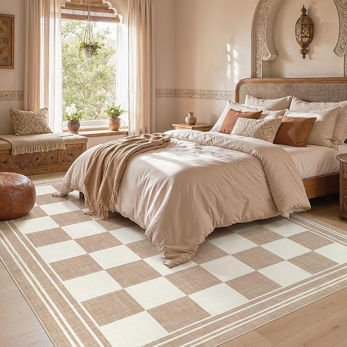 cotiled Boho 10x14 Area Rug for Living Room: Large Moroccan Washable Rug | - Image 5