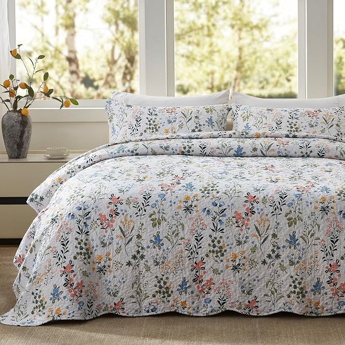 3-Piece Full Queen Size Quilt Set Lightweight Bedspread Coverlet 90''x98'' - Image 2